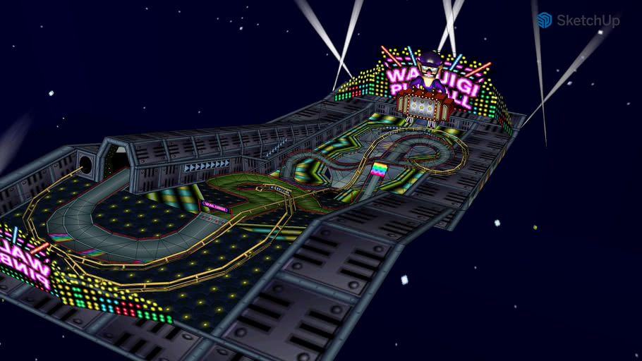 Pinball Waluigi Structure du circuit MKDS 3D Warehouse