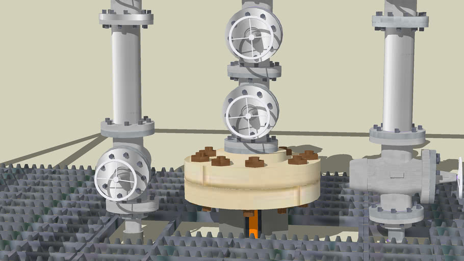 Cabezal De Pozo Y Arbol Con Valvulas 3D Warehouse