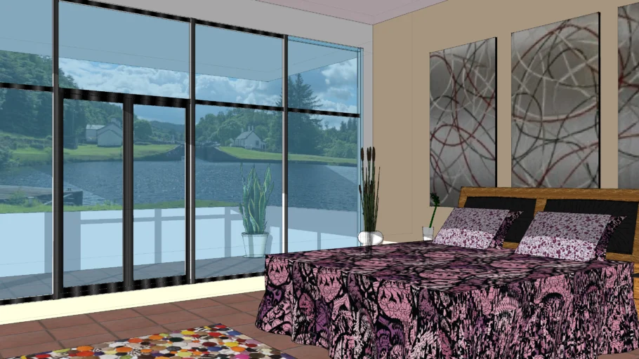 BED ROOM WITH BIG WINDOW