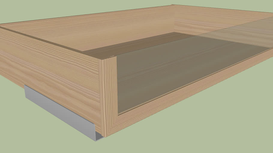 Drawer with glass front KOMPLEMENT White stained oak effect 3 sizes 