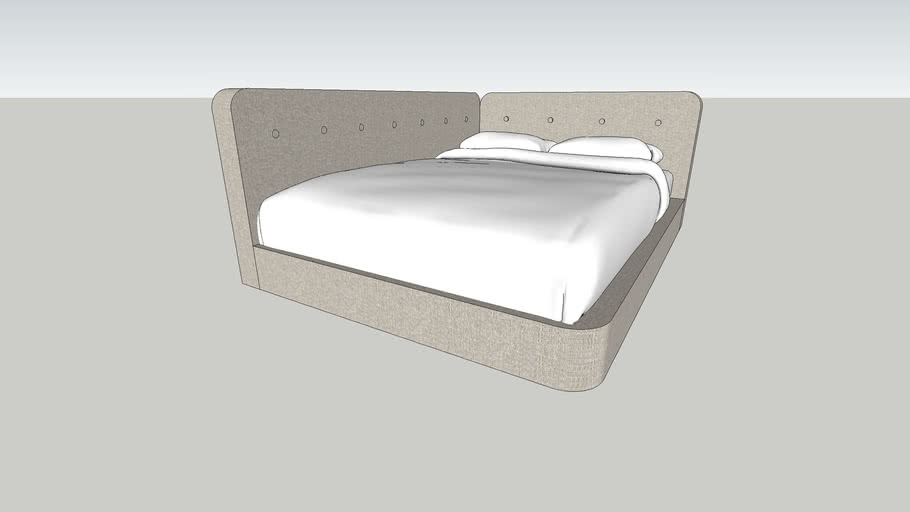 Upholstered Corner Bed Full 3D Warehouse
