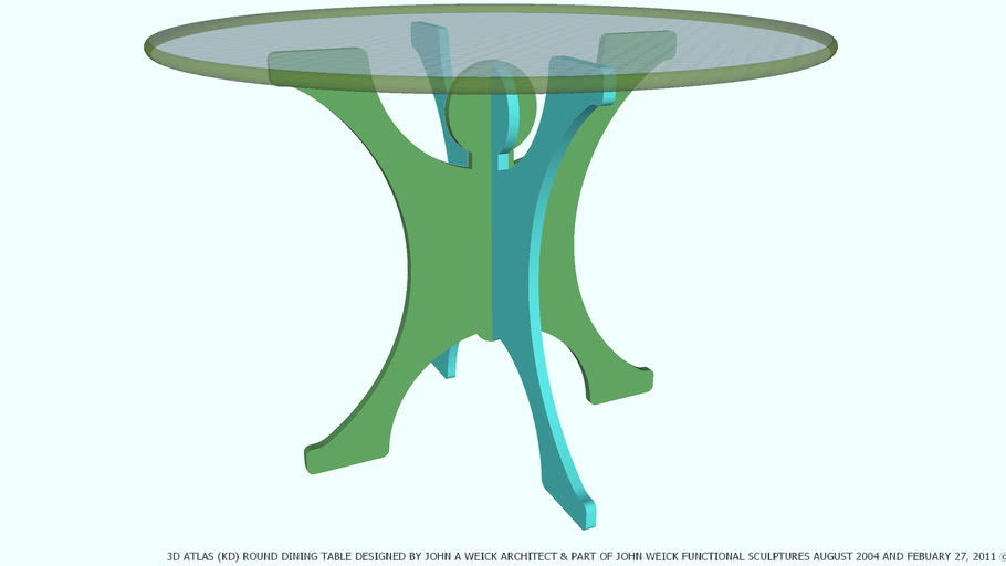 DINING TABLE ROUND KD ATLAS DESIGNED BY JOHN A WEICK, RA & AP LEED