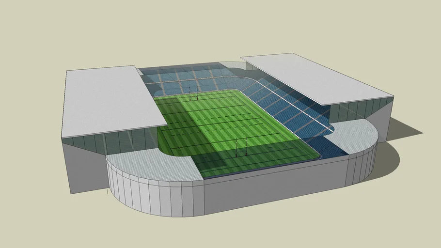 TimTV Stadion 1 eckig mit abstehendem Dach - - 3D Warehouse