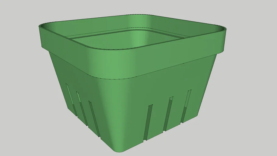 1 Pint Green Plastic Basket