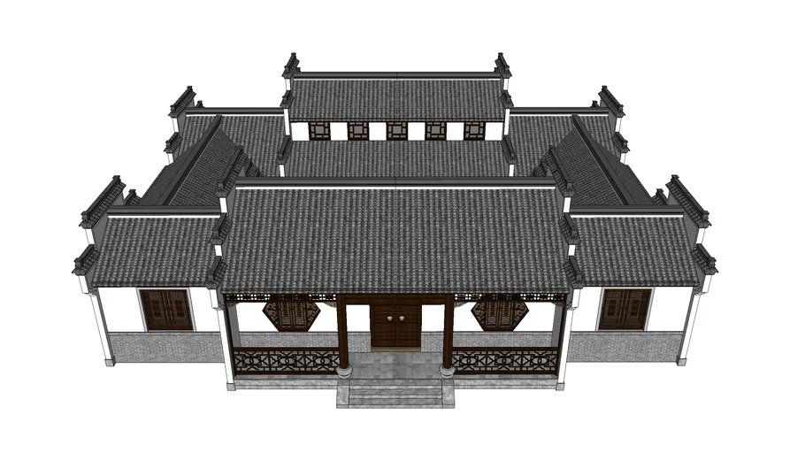 Chinese style courtyard houses 四合院建筑www.1skp.com | 3D Warehouse