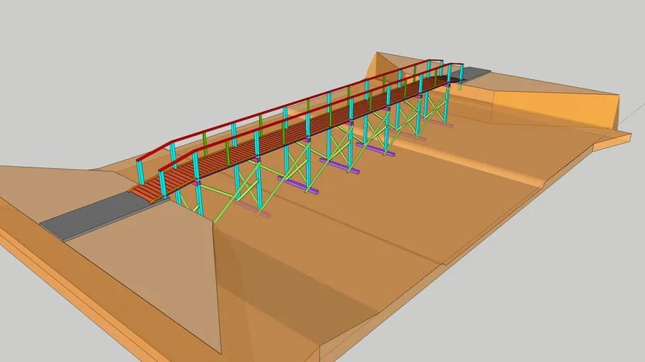 Wood Bridge 1.5m x 22.0m for RTP Project | 3D Warehouse