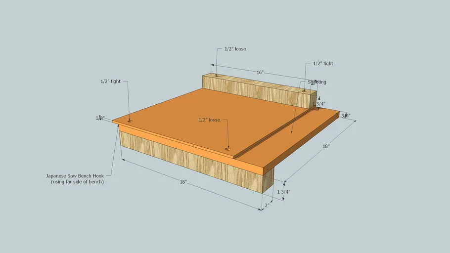 Shooting Board and Japanese Saw Bench Hook 3D Warehouse