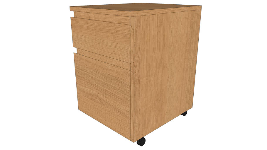 MALM drawer unit castors oak 3D Warehouse