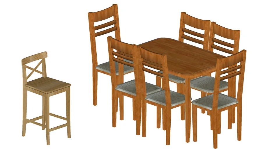 Table and chairs 3D Warehouse