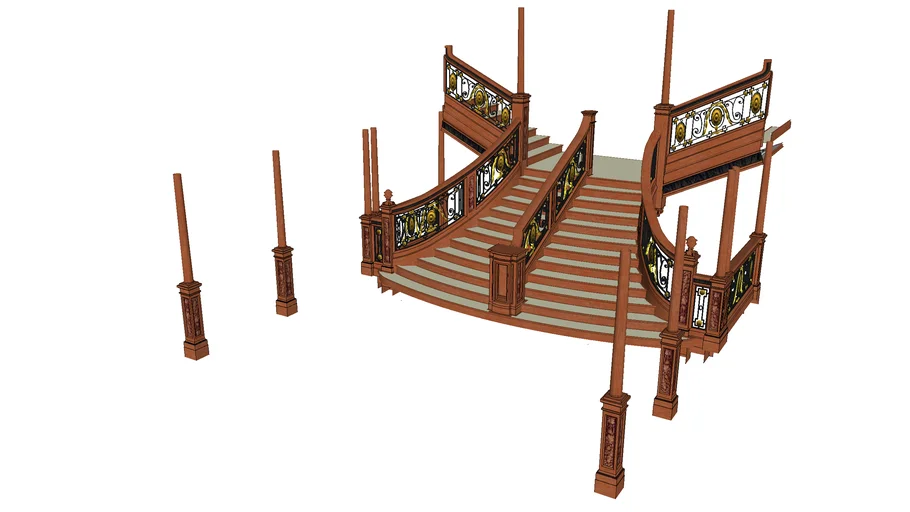 Titanic Grand Staircase B-Deck Stairs | 3D Warehouse