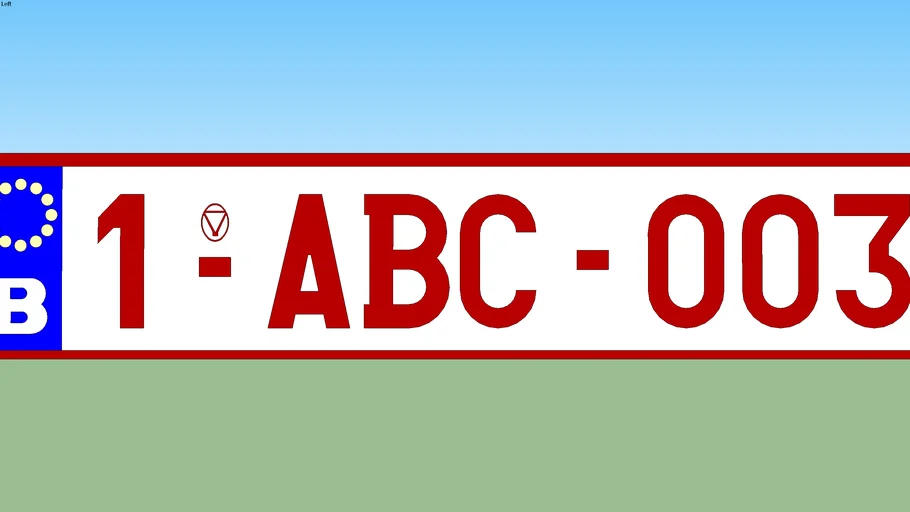 2010 Belgian license plate 3D Warehouse