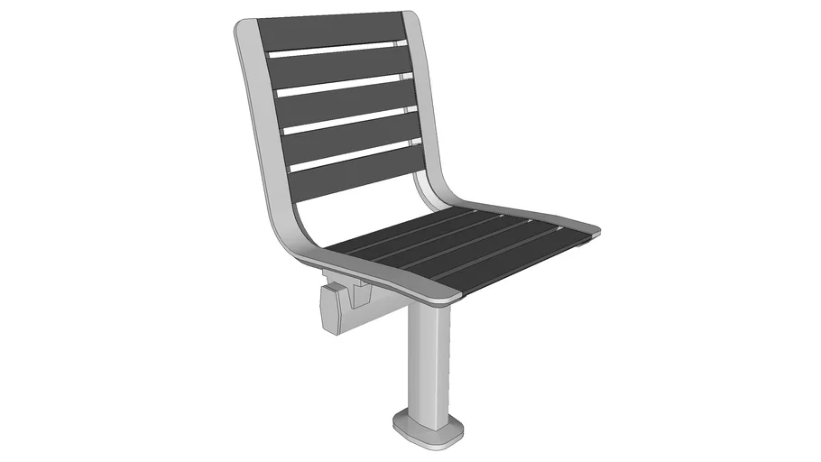Forms+Surfaces Tangent Rail Seating, 1 backed seat, extruded aluminum