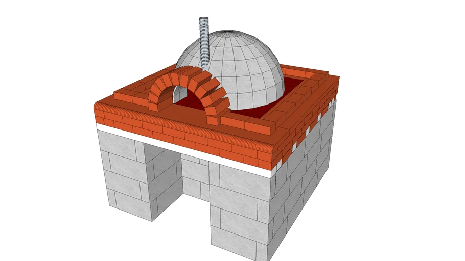 Wood fired pizza oven (part designed) 3D Warehouse