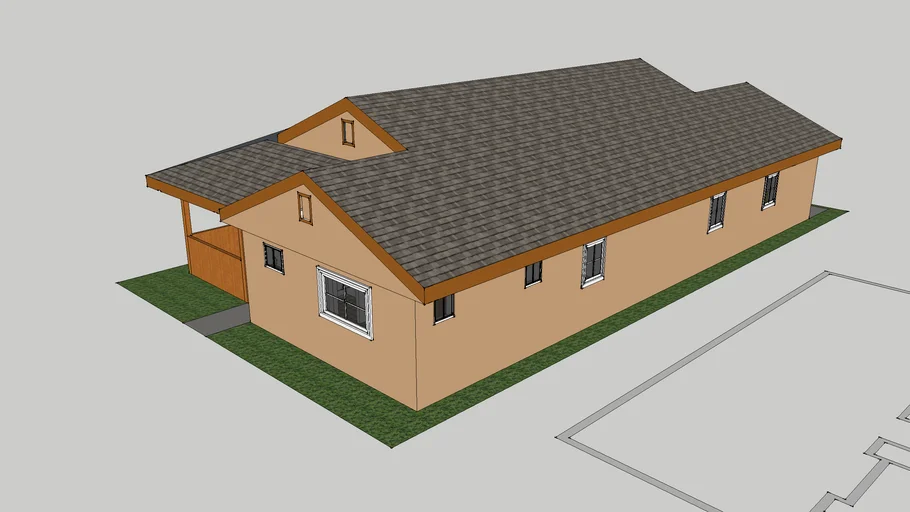 Three Bedroom Two Bath Two Car Garage House | 3D Warehouse