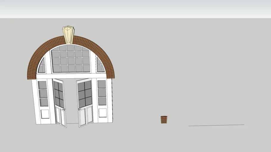 WOODEN DOOR WITH BRICK ARCH AND KEYSTONE | 3D Warehouse