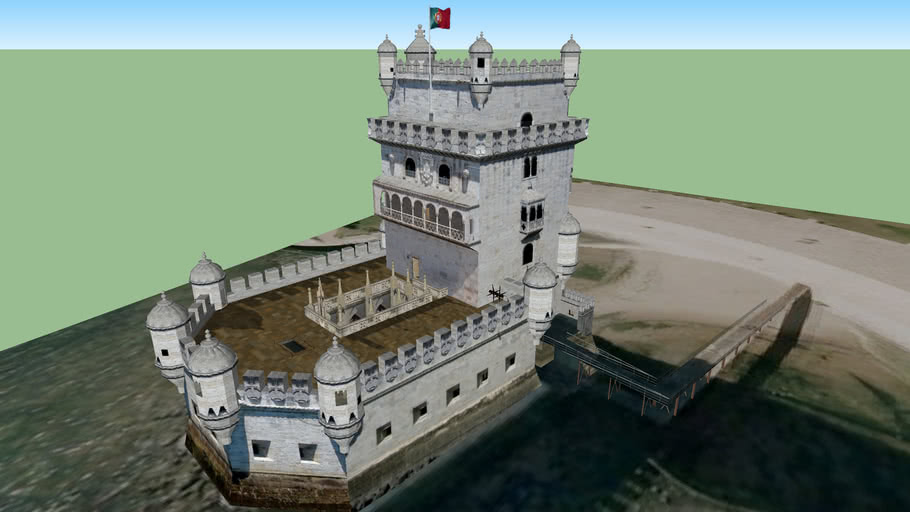 Modelo 3D da Torre de Belém Completa, em Lisboa
