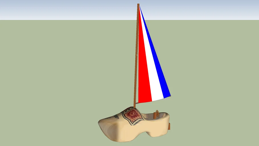 April fools 2012 Giant wooden shoe sailboat markermeer