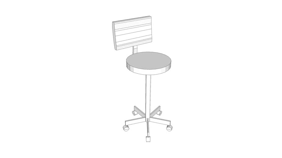 M8940 Stool, Anesthesia, With Back 3D Warehouse