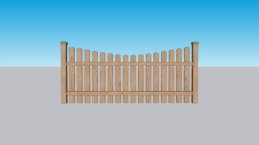 Picket Fence With Dog Ear Picket And Scallop Top | 3D Warehouse