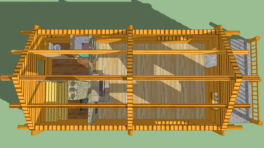 log cabin sauna plan 3D Warehouse