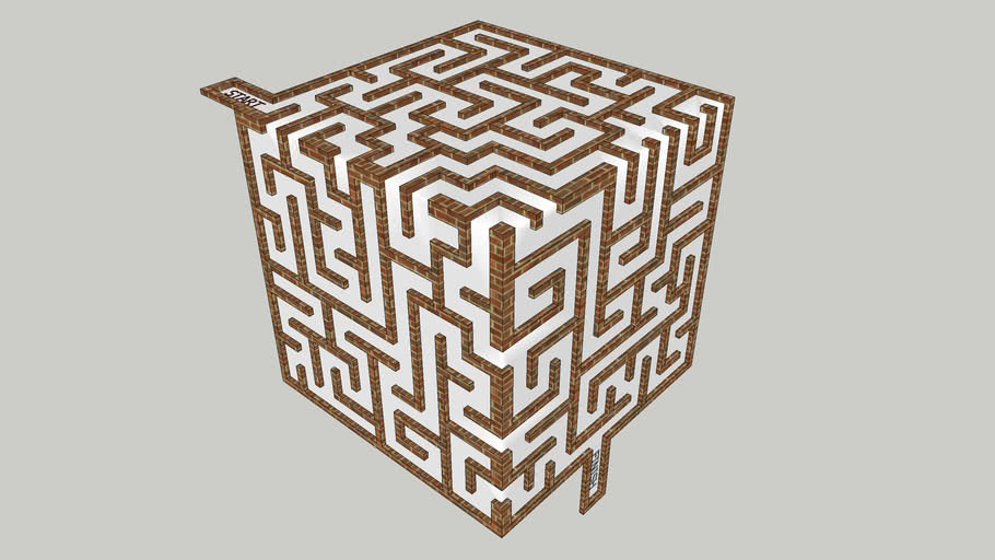 3D Maze Puzzle - Three Sides of a Cube 