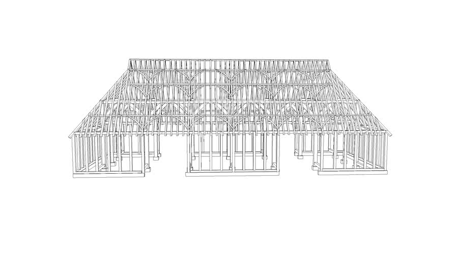 3D Model of frame of barn at Drayton St. Leonards 3D Warehouse