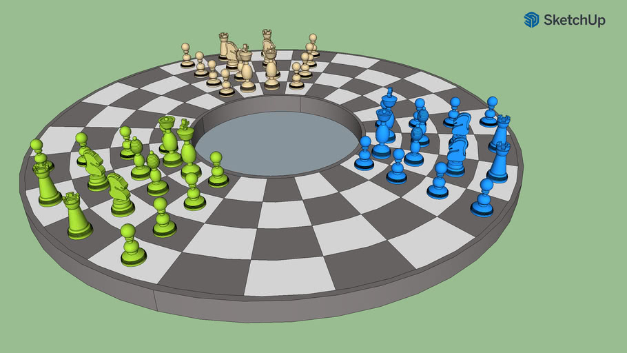 Three players circular chess | 3D Warehouse