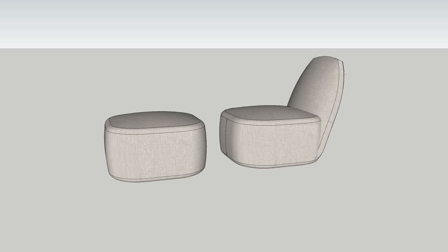 Bright JB Lounge Chair & Ottoman 3D Warehouse