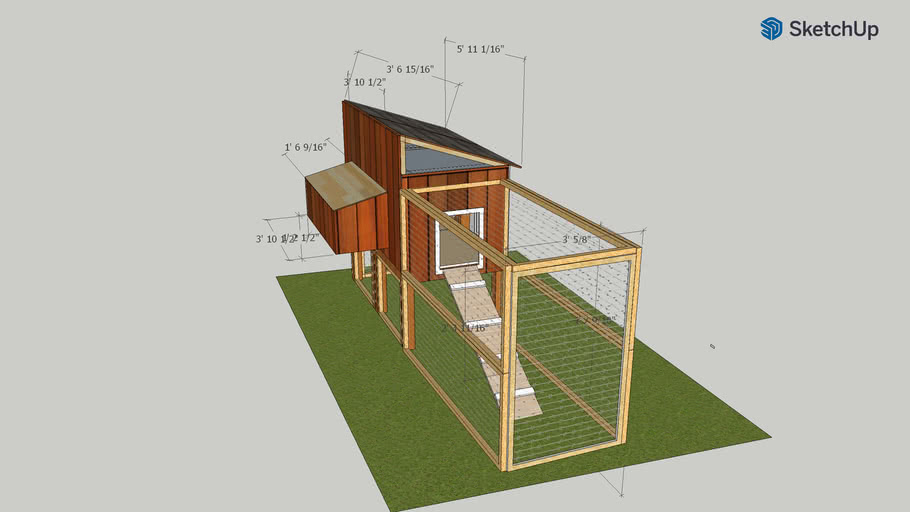simple chicken coop design 3D Warehouse