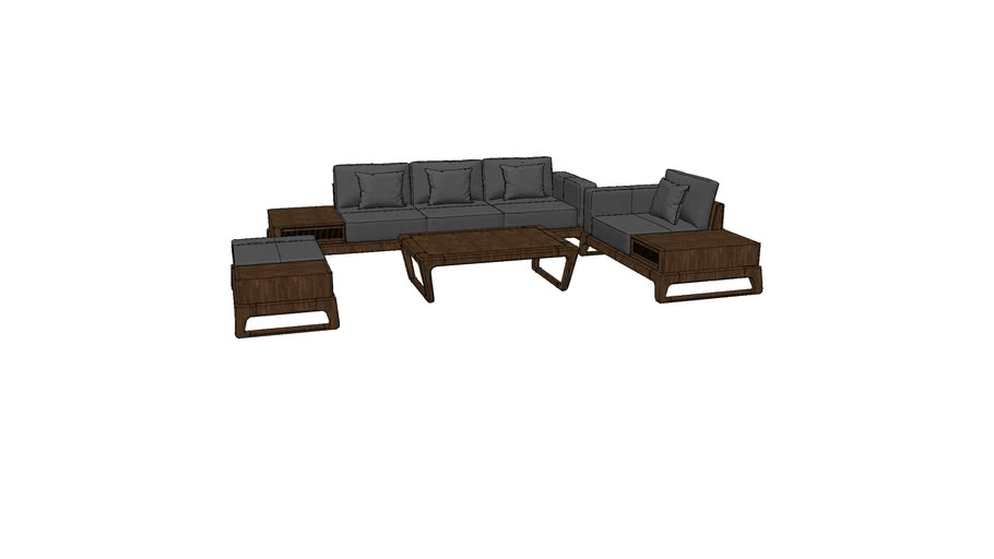 sofa gỗ mới | 3D Warehouse