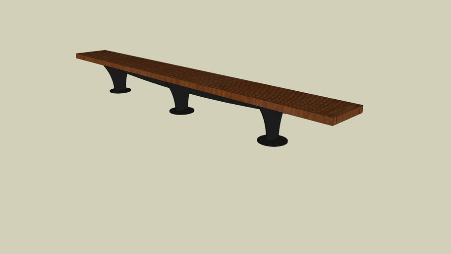 Forms+Surfaces Pacifica Bench, 12 foot, no back, surface mount 3D
