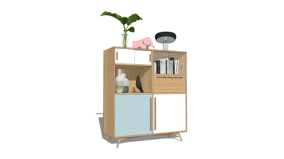 Armoire Vaisselier Cuisine Avec Prises USB - 100x40x180 Cm, Blanc, Plan De Travail, Tiroirs, étagères Réglables