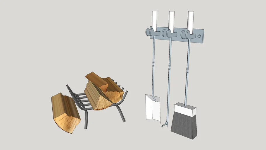 Fireplace Grate and Tools 3D Warehouse