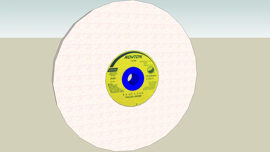 Norton 8 inch cool grinding wheel 3D Warehouse