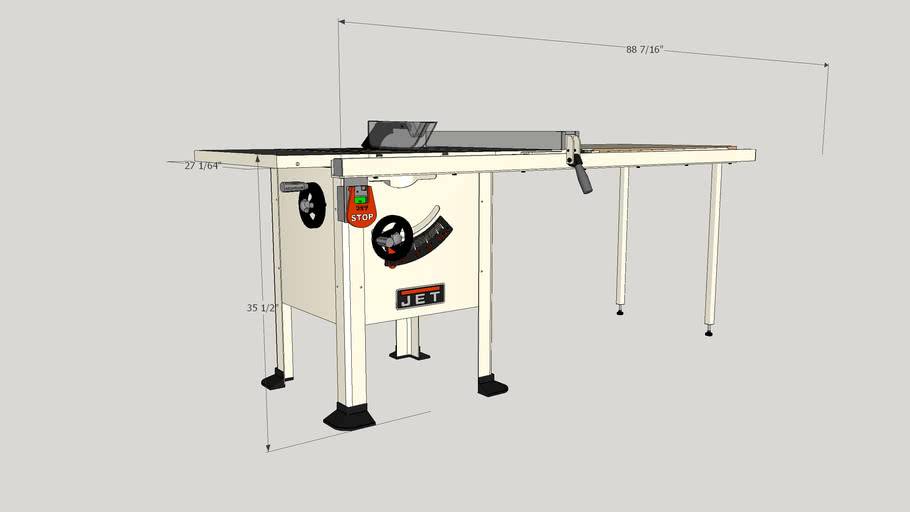 Jet SuperSaw 10LFR table saw 3D Warehouse