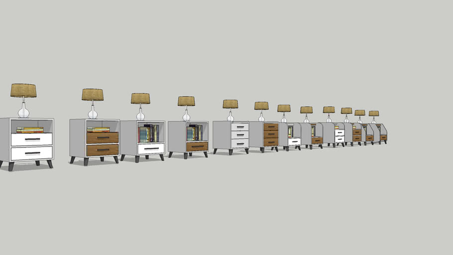 bedside tables, bedside tables 3D Warehouse