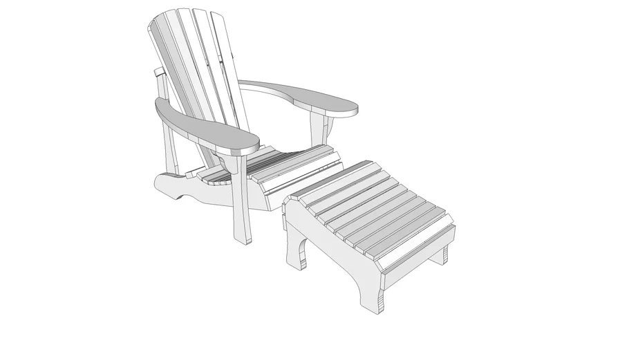 Deck Chair + Leg Rest BL 3D Warehouse