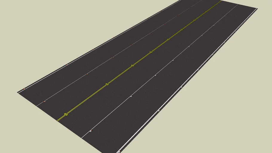 Road, 4 Lane Highway Long (150ft) | 3D Warehouse