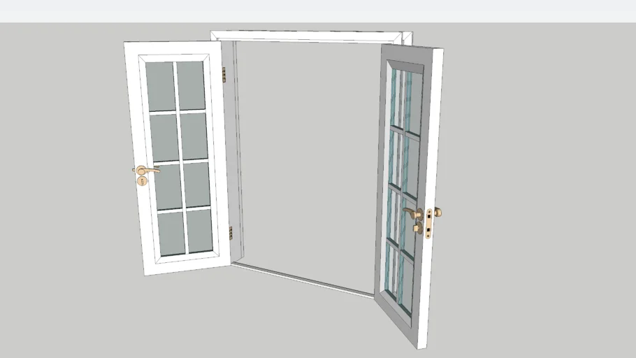 3D French Doors