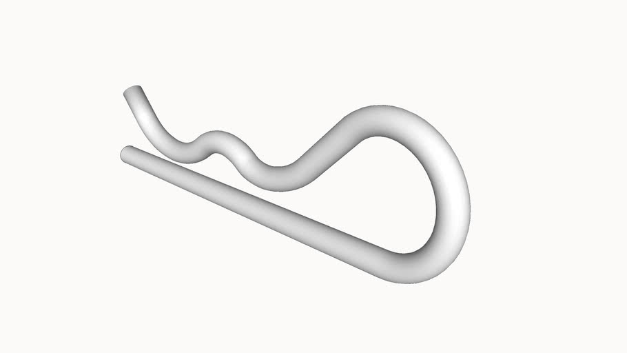 Cotter pin, fits 0.4375 to 0.75 rod dia., McMasterCarr 92375A325 3D