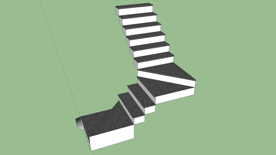 Cầu thang lầu 1,2 .. nhà DKZ. 17 bậc | 3D Warehouse