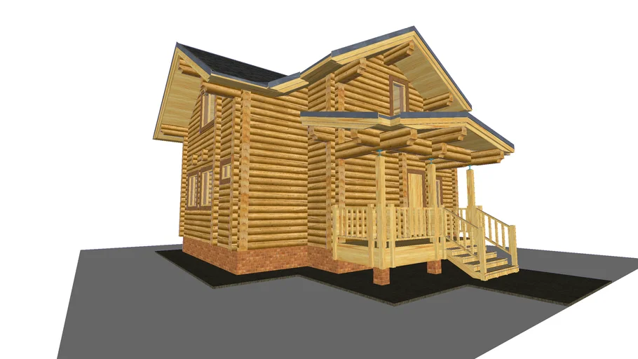 Бревенчатый дом в sketchup