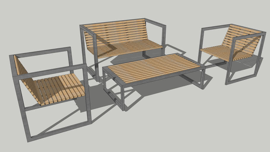 Bench and table | 3D Warehouse