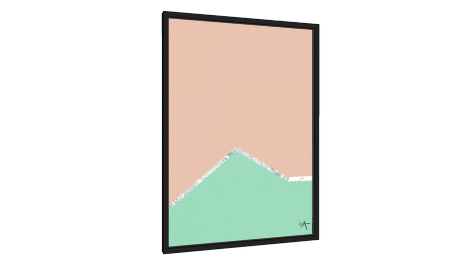 Quadro Geométrico 1/2 rosa e verde - Galeria9, por Isa Yule