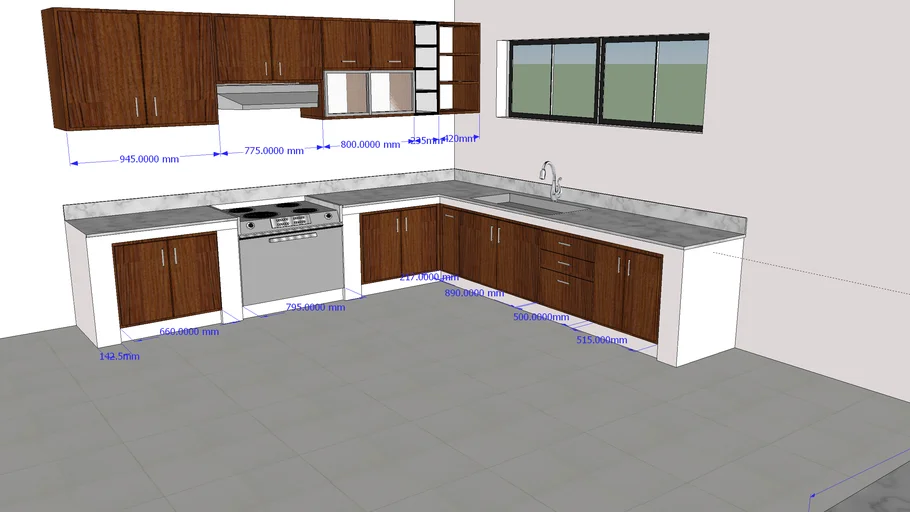 Kitchen Melamine Board design 3D Warehouse