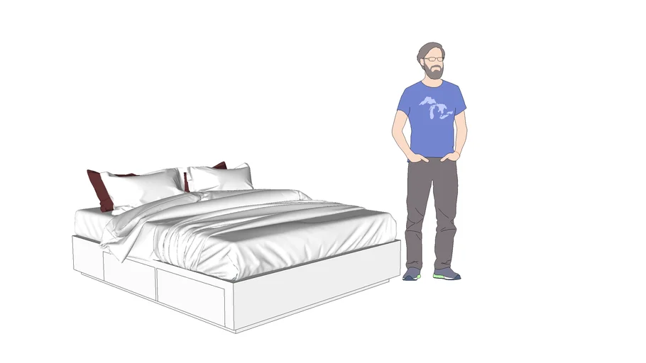 Custom Bed Frame with drawer 3D Warehouse