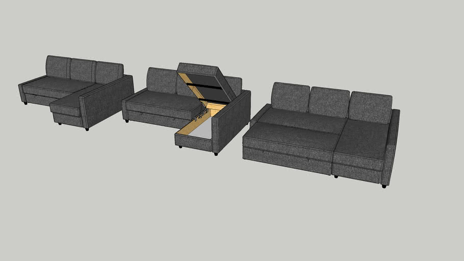 FRIHETEN Corner sofabed with storage IKEA 3D Warehouse
