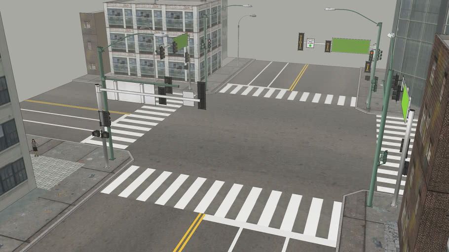 Alaskan Intersection with new traffic signals | 3D Warehouse