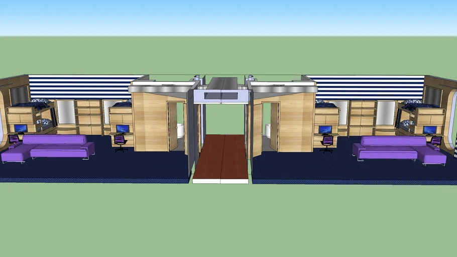 bunk beds cruise ship interiors 3D Warehouse