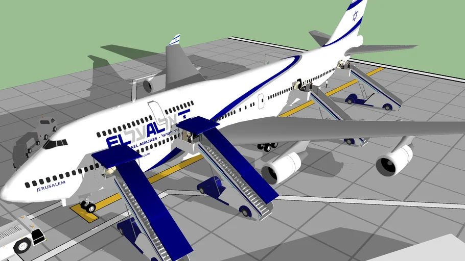 EL AL Boeing 747-400 (Doors Open) | 3D Warehouse